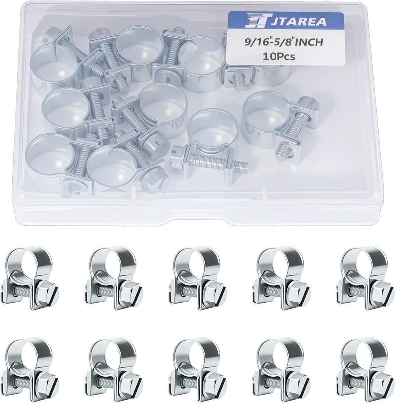 JTAREA 14-16MM Fuel Injection Hose Clamps 9/16"-5/8" Gas Line Clamps Pipe Clamp for Automotive Diesel Petrol Pipes - Image 1